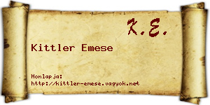 Kittler Emese névjegykártya